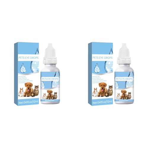 CEWIFO Haustier Augentropfen 12ml – für Hunde & Katzen, Augenpflege gegen Juckreiz, Irritationen, Trockenheit, Schwellungen & Tränenflecken (2) von CEWIFO