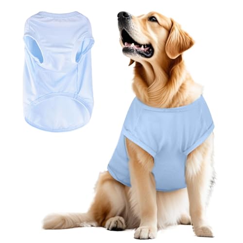 CEWIFO Hunde Sommer-Kühl-Schutz-T-Shirt – atmungsaktives T-Shirt für kleine & mittelgroße Hunde (z.B. Chihuahua, Yorkie), auch für Katzen (Light Blue, S) von CEWIFO