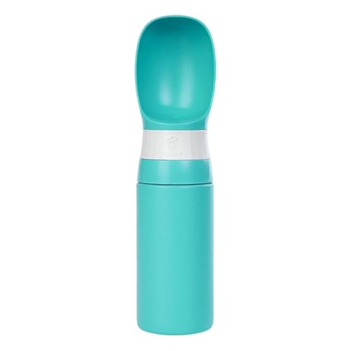 CEWIFO Hundetrinkflasche Hundewasserspender Reise 400ml – Auslaufsicherer Edelstahl-Spender für Unterwegs, Auto & Camping (Grün, 7.5x7.5x29.2cm) von CEWIFO