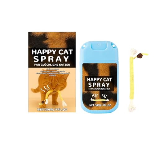 CEWIFO Katzenminze-Spray-Set (30 ml) + Zahnpflege-Spielzeug – interaktives Katzenspielzeug mit Baldrian, zur Selbstbeschäftigung & natürlicher Zahnpflege (Black) von CEWIFO