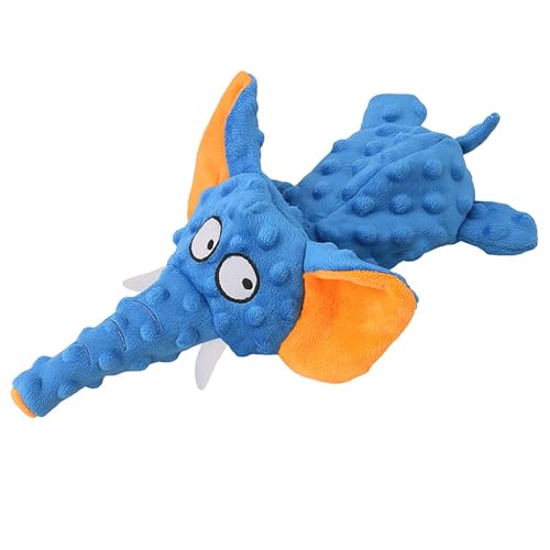 CEWIFO Quietschendes Plüsch-Hundespielzeug Elefant – hellblaues Lärmspielzeug ohne Füllung, sicher für Welpen & kleine/mittegroße Hunde (Blue) von CEWIFO