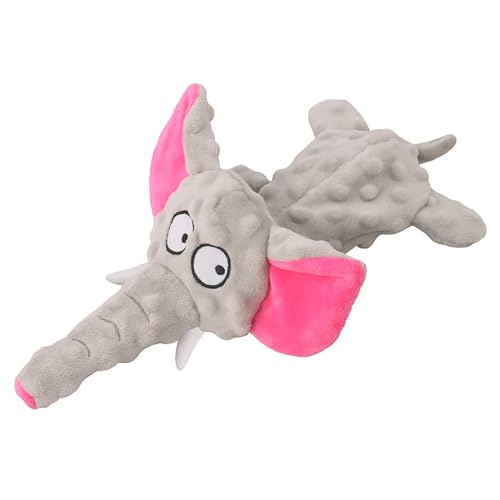 CEWIFO Quietschendes Plüsch-Hundespielzeug Elefant – hellblaues Lärmspielzeug ohne Füllung, sicher für Welpen & kleine/mittegroße Hunde (Grey) von CEWIFO