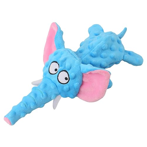 CEWIFO Quietschendes Plüsch-Hundespielzeug Elefant – hellblaues Lärmspielzeug ohne Füllung, sicher für Welpen & kleine/mittegroße Hunde (Light Blue) von CEWIFO
