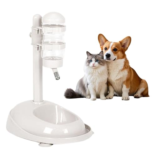 Haustier-Stehnapf-Wasserspender – Höhenverstellbarer Wasserfutterspender für Hunde, rutschfest für Außenbereich & Welpen (Beige, 36X29cm) von CEWIFO