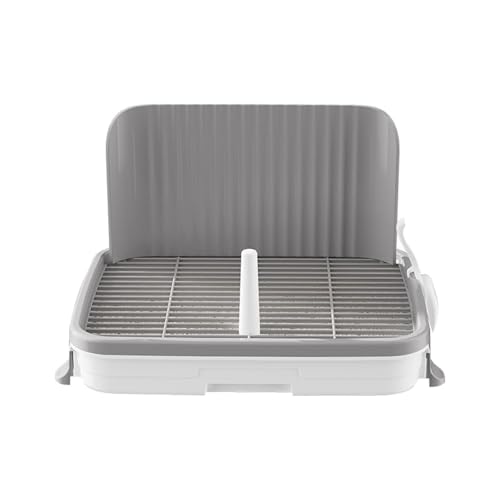 Hundeköpfchen-Tablett Toilette – mit abnehmbarem Post, Trainings-Toilette für kleine Hunde (Grey) von CEWIFO