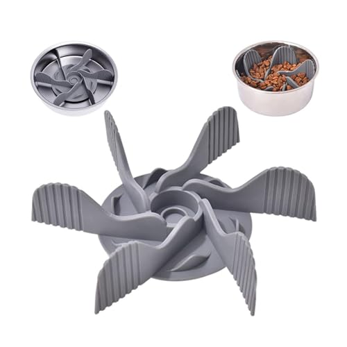 Hundenapf Anti-Schling – Slow Feeder mit Saugnäpfen, für mittelgroße & große Rassen, passend zu einfachen & erhöhten Napfen, grau (Grey) von CEWIFO