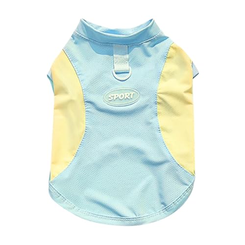 Kühlendes Sommer-Hundeshirt für kleine Hunde – atmungsaktives Netz-T-Shirt mit UV-Sonnenschutz, weiche & leichte Welpenweste, modisches D-Ring-Design, auch für Katzen (40X30CM) von CEWIFO
