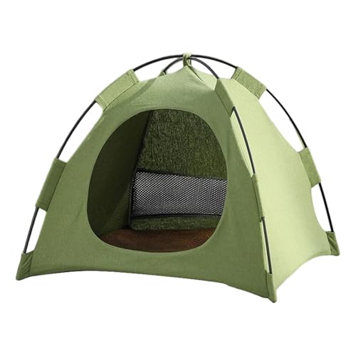 Premium Katzen-Kühlzelt aus atmungsaktivem Material – tragbares, waschbares & leichtes Rückzugsort für Sommerhitze, Indoor-Outdoor (Green, 40x40x37cm) von CEWIFO