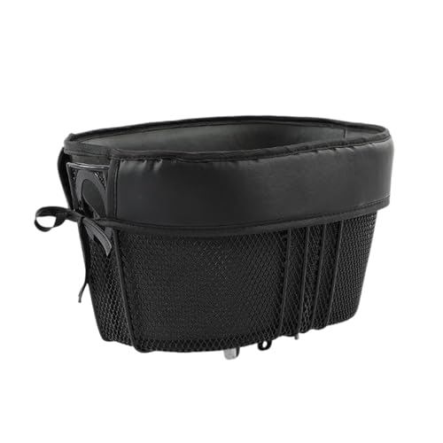 Schwarzer Hundefahrradkorb – tragbarer Katzen- & Hundeträger für vordere Fahrrad-Querstange, mit Schwammfutter-Sicherheitsgurt, geeignet für Mountainbike & Einkauf (Black) von CEWIFO