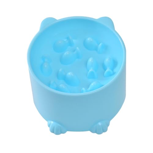 Slow Feeder Katzennapf – erhöhter Nassfutter-Fressnapf, antischlingend & Anti-erbrechend für Katzen & kleine Hunde, leicht zu reinigen (Blue) von CEWIFO