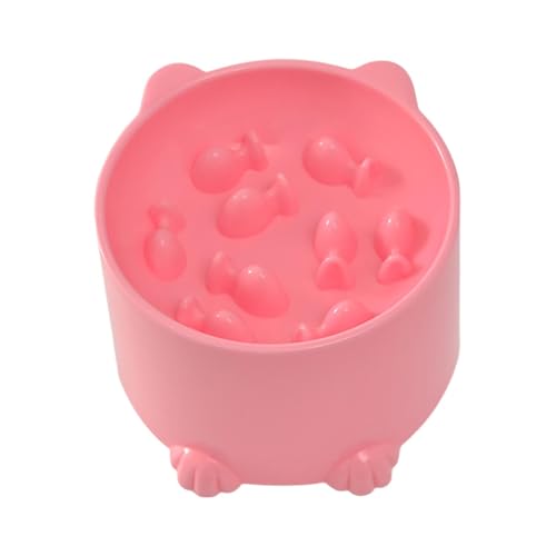 Slow Feeder Katzennapf – erhöhter Nassfutter-Fressnapf, antischlingend & Anti-erbrechend für Katzen & kleine Hunde, leicht zu reinigen (Pink) von CEWIFO