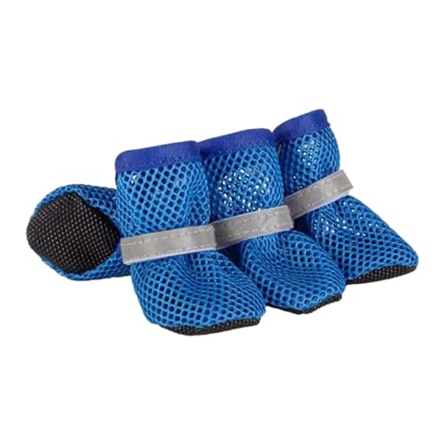 Sommer Hundeschuhe – atmungsaktiv für mittelgroße & große Hunde, bequemer Pfotenschutz mit Rutschfester Gummisohle, langlebig zum Wandern (Blue) von CEWIFO