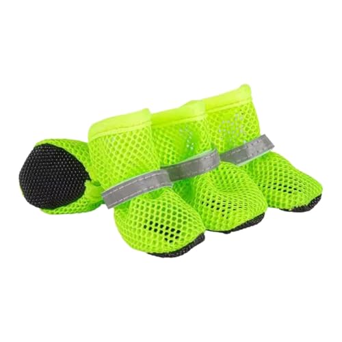Sommer Hundeschuhe – atmungsaktiv für mittelgroße & große Hunde, bequemer Pfotenschutz mit Rutschfester Gummisohle, langlebig zum Wandern (Green) von CEWIFO