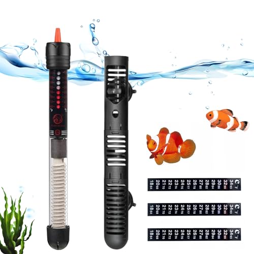 CEWROM Aquarium Heizung, Heizstab Einstellbar, 100W Temperatur Einstellbare Aquarium Heizer mit Saugnäpfen, Aquarium Heizung 40-60L, Aquariumheizer, Thermostat für Fischtanks und Aquarium von CEWROM