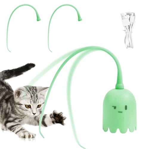 CEWROM Katzenspielzeug, Katzenspielzeug Selbstbeschäftigung mit Silikonschwanz, Interaktives Katzenspielzeug, Katzenspielzeug Elektrisch Wiederaufladbares Sich Unregelmäßig Bewegendes Katzenspielzeug von CEWROM