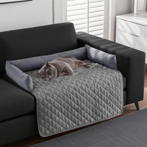CEWROM Pelzbarn Kühlendes Sofabett, Pelzbarn Kühlendes Hundebett, Maschinenwaschbar Vier Jahreszeiten Universal Kühlpad Aus Eisseide für Katzen und Hunde Aller GrößEn (Dunkelgrau) von CEWROM
