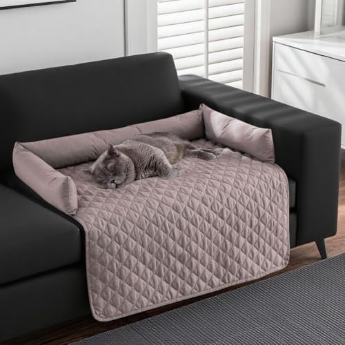CEWROM Pelzbarn Kühlendes Sofabett, Pelzbarn Kühlendes Hundebett, Maschinenwaschbar Vier Jahreszeiten Universal Kühlpad Aus Eisseide für Katzen und Hunde Aller GrößEn (Hellgrau) von CEWROM