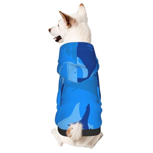 Abstrakter Sharks Basic Hunde-Kapuzenpullover, Hundekleidung für Welpen, Kätzchen, kleine, mittelgroße Hunde, Katzen von CFAN