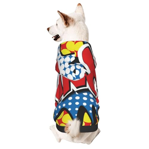 Amazing Bang! Hunde-Kapuzenpullover mit Comic-Wort-Motiv, Winter-Hundepullover, Haustier-Pullover, Hundekleidung von CFAN