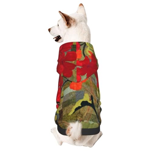 Amazing Geranien Malerei Basic Hunde-Kapuzenpullover, Hundekleidung für Welpen, Kätzchen, kleine, mittelgroße Hunde, Katzen Amazing Geranien Malerei Basic Hunde-Kapuzenpullover, Hundekleidung für Welpen, Kätzchen, kleine, mittelgroße Hunde, Katzen von CFAN