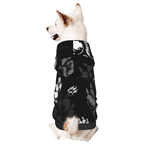 Animal Tracks Hunde-Kapuzenpullover, Hundekleidung für Welpen, Kätzchen, kleine, mittelgroße Hunde, Katzen Animal Tracks Hunde-Kapuzenpullover, Hundekleidung für Welpen, Kätzchen, kleine, mittelgroße Hunde, Katzen von CFAN