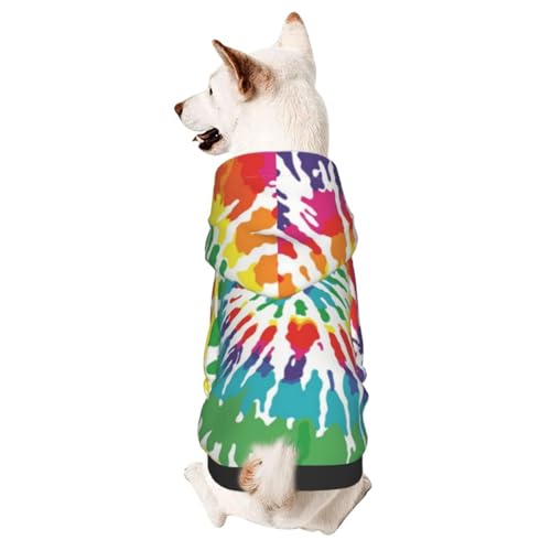 Batikhintergrund Hund Wintermantel mit Kapuze, Hundekleidung für kleine Hunde, Haustier-Kapuzenpullover, Katzenbekleidung von CFAN