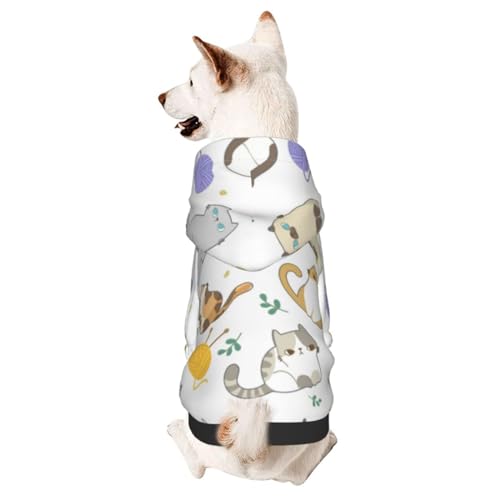 Bunte Hunde-Kapuzenpullover für Katzen und Bälle, für kleine, mittelgroße Hunde, Katzen, Kätzchen von CFAN