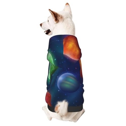 Fantastic Planets and Moons Basic Hunde-Kapuzenpullover, Hundekleidung für Welpen, Kätzchen, kleine, mittelgroße Hunde, Katzen von CFAN