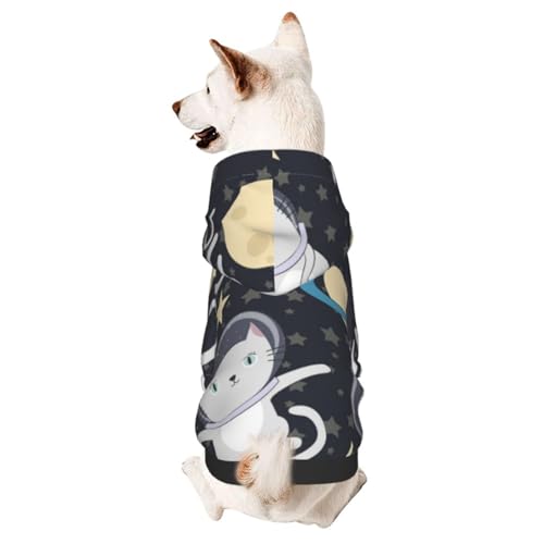 Fun Cat Astronaut im Weltraum Hund Wintermantel mit Kapuze, Hundekleidung für kleine Hunde, Haustier-Kapuzenpullover, Katzenbekleidung von CFAN