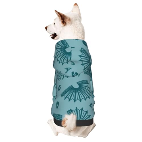 Grüner argentinischer Tango-Bandoneon-Muster für den Winter, für kleine Hunde, Hunde-Kapuzenpullover, Haustierkleidung, Welpen-Sweatshirt mit Kapuze von CFAN