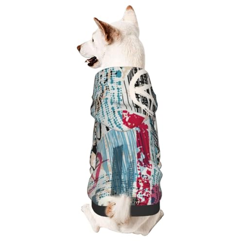 Grunge Hunde-Kapuzenpullover mit Wort, Punk- und Anarchie-Symbole, Haustierkleidung, Hunde-Kapuzenpullover für kleine, mittelgroße Hunde von CFAN