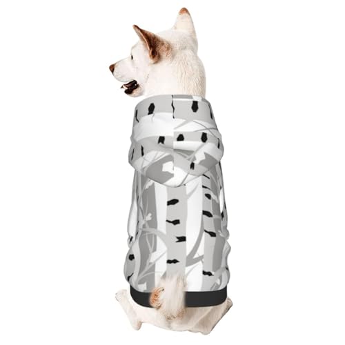 Hunde-Kapuzenpullover mit Birkenbaum-Muster, für kleine und mittelgroße Hunde, Katzen, Kätzchen von CFAN