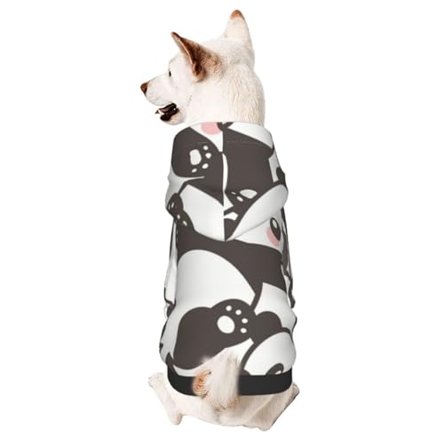 Hunde-Kapuzenpullover mit Cartoon-Panda-Gesichtsmuster, Hundekleidung für Welpen, Kätzchen, kleine, mittelgroße Hunde, Katzen von CFAN