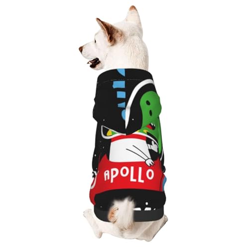 Hunde-Kapuzenpullover mit Cartoon-Weltraum-Dinosaurier-Motiv, Winterpullover für Hunde von CFAN