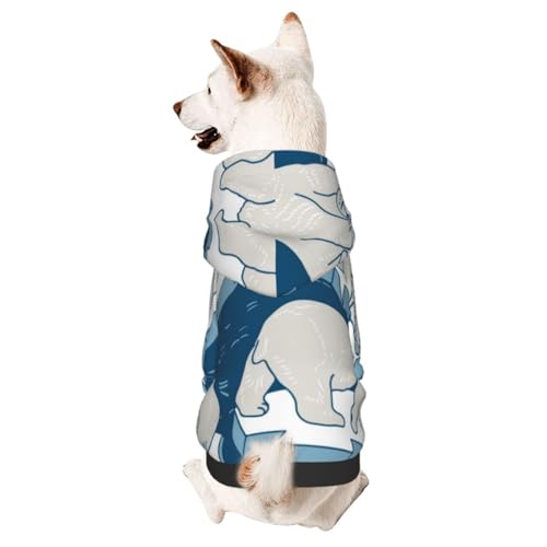 Hunde-Kapuzenpullover mit Eisbär-Muster, warmer Kapuzenpullover für kleine und mittelgroße Hunde von CFAN