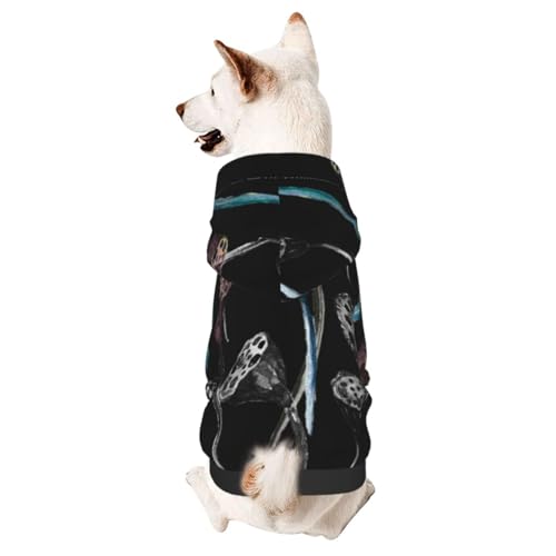 Hunde-Kapuzenpullover mit Lotuswurzelmuster, Pastellfarben und Schwarz, für Herbst und Winter von CFAN