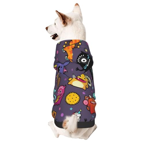 Hunde-Kapuzenpullover mit Monster-Muster, Hundekleidung für Welpen, Kätzchen, kleine, mittelgroße Hunde, Katzen Hunde-Kapuzenpullover mit Monster-Muster, Hundekleidung für Welpen, Kätzchen, kleine, mittelgroße Hunde, Katzen von CFAN