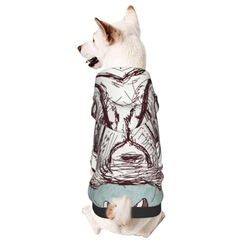 Hunde-Kapuzenpullover mit Mops und Brille und Schleife, Winterpullover, Haustier-Pullover, Hundekleidung Hunde-Kapuzenpullover mit Mops und Brille und Schleife, Winterpullover, Haustier-Pullover, Hundekleidung von CFAN