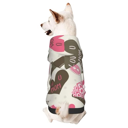 Hunde-Kapuzenpullover mit Muttertagsmuster, Winterpullover, Haustier-Sweatshirt, Hundebekleidung Hunde-Kapuzenpullover mit Muttertagsmuster, Winterpullover, Haustier-Sweatshirt, Hundebekleidung von CFAN