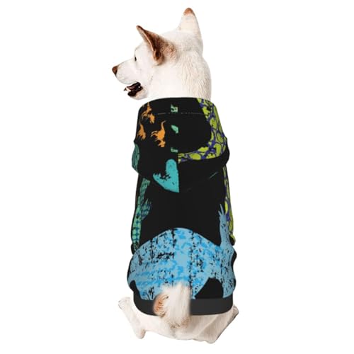 Hunde-Kapuzenpullover mit T-Rex-Dinosaurier-Motiv, Vintage-Stil, für kleine und mittelgroße Hunde, Katzen, Kätzchen von CFAN