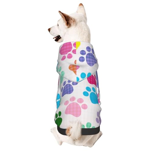 Hunde-Kapuzenpullover mit Tierpfotenabdruck für kleine, mittelgroße Hunde, Katzen, Kätzchen von CFAN