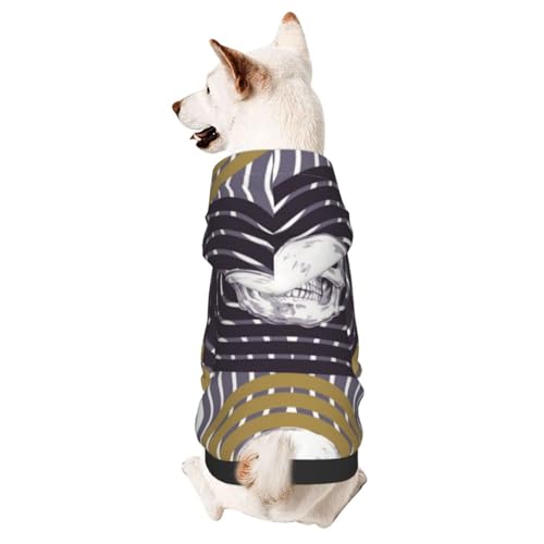 Hunde-Kapuzenpullover mit Totenköpfen und geometrischen Formen und optischen Effekten, Winter-Hundepullover, Haustier-Pullover, Hundebekleidung von CFAN