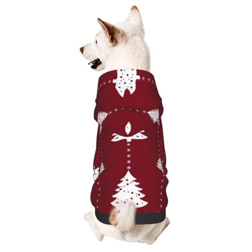 Hunde-Kapuzenpullover mit Weihnachtsbaum, Schneeflocken, Winterurlaub, Haustierkleidung, Hunde-Kapuzenpullover für kleine und mittelgroße Hunde von CFAN