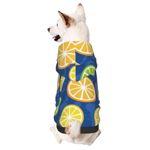 Hunde-Kapuzenpullover mit Zitronen- und Limettenmuster, Haustierkleidung, für kleine und mittelgroße Hunde von CFAN