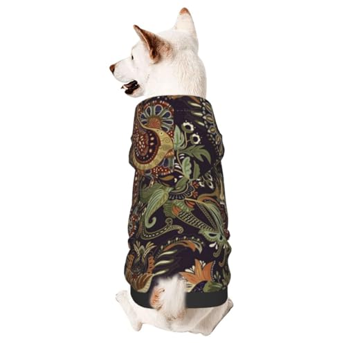 Hunde-Kapuzenpullover mit buntem Paisleymuster, indisches Muster, für kleine, mittelgroße Hunde, Katzen, Kätzchen von CFAN