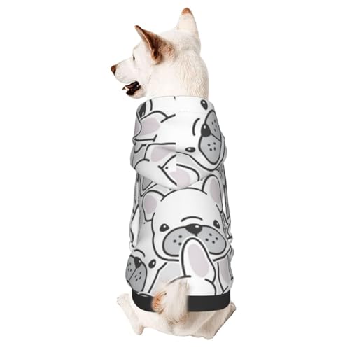 Hunde-Kapuzenpullover mit französischer Bulldogge, Hundekopf, Haustierkleidung, Basic-Hoodie für kleine und mittelgroße Hunde von CFAN