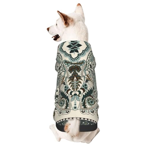 Hunde-Kapuzenpullover mit indischem Blumenmuster, Paisley-Muster, ethnisches Mandala, Haustierkleidung, Hunde-Kapuzenpullover für kleine und mittelgroße Hunde von CFAN