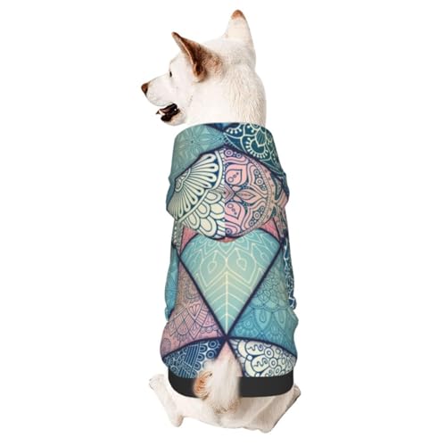 Hunde-Kapuzenpullover mit indischem Mandala-Motiv, für kleine und mittelgroße Hunde, Katzen, Kätzchen von CFAN