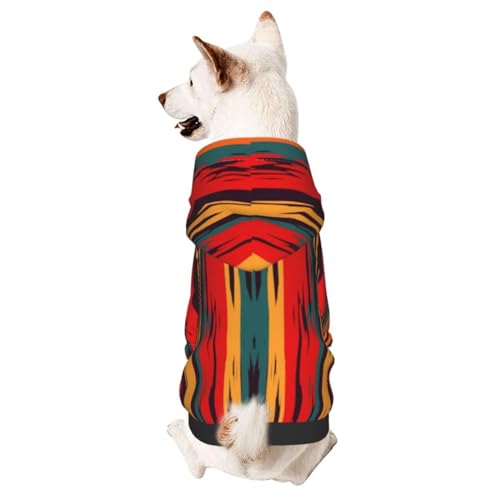 Hunde-Kapuzenpullover mit japanischem Shibori-Muster, rustikaler Tribal-Batik, türkisches Aquarell-Muster, Haustierkleidung, Welpen-Kleidung, Haustier-Kapuzenpullover für kleine, mittelgroße Hunde, von CFAN