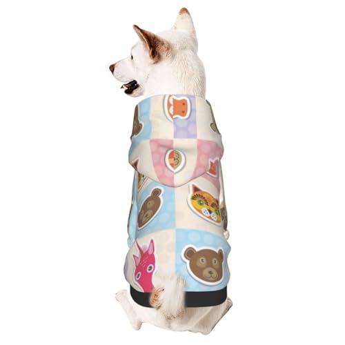 Hunde-Kapuzenpullover mit lustigem Tiermuster, Winterpullover, Haustier-Sweatshirt, Hundebekleidung Hunde-Kapuzenpullover mit lustigem Tiermuster, Winterpullover, Haustier-Sweatshirt, Hundebekleidung von CFAN